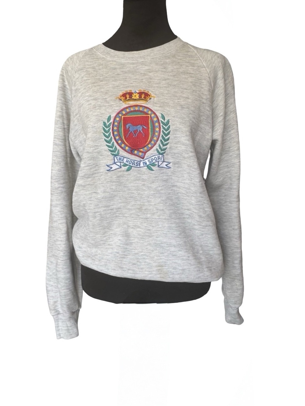 Vintage 80s Jerzees The Horse in Sport Equestrian Crest Sweatshirt Made in USA S